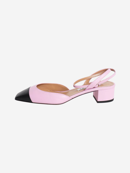 Pink and black leather slingback heels - size EU 37.5 product image