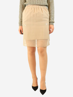 Beige silk layered mini skirt - size UK 8 Skirts Brunello Cucinelli 