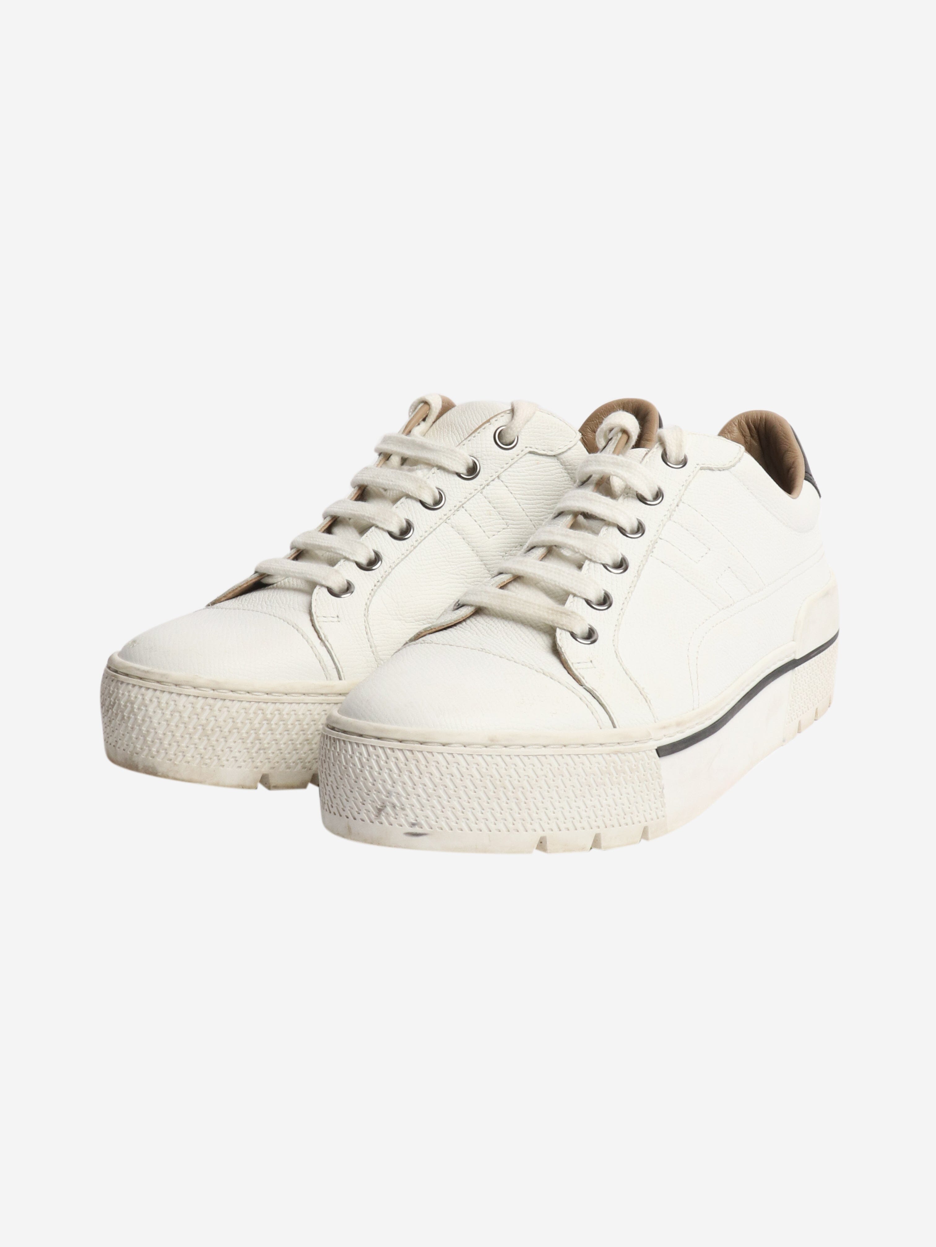 White leather trainers - size EU 38 Trainers Hermes 