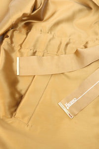 Herno Gold hooded drawstring satin coat - size UK 14