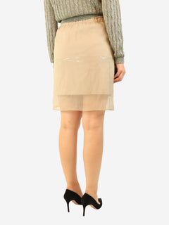 Beige silk layered mini skirt - size UK 8 Skirts Brunello Cucinelli 