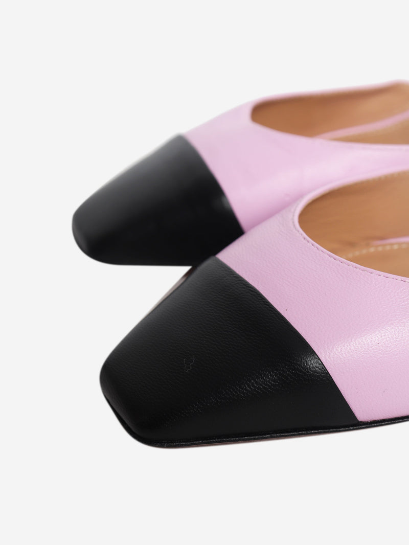Pink and black leather slingback heels - size EU 37.5 Heels Aquazzura 