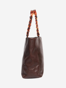 Chanel Dark brown vintage 1997 Coco caviar tote bag