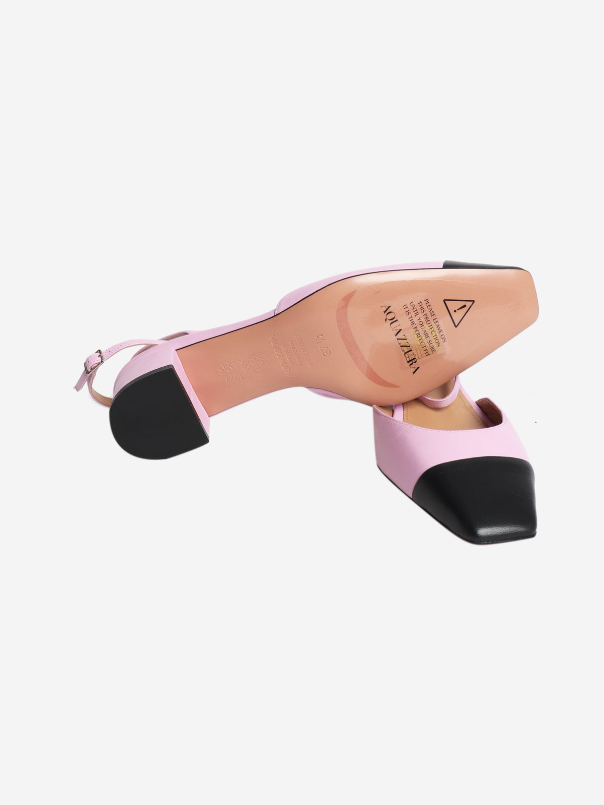Pink and black leather slingback heels - size EU 37.5 Heels Aquazzura 