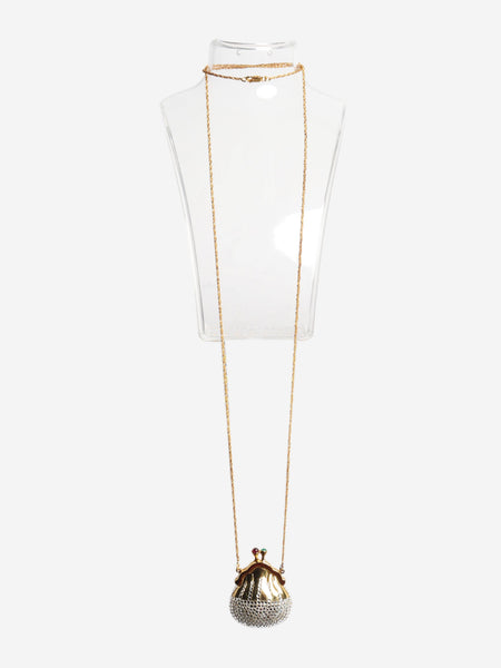 Gold Chateline Swarovski Crystal Pillbox necklace alternate image
