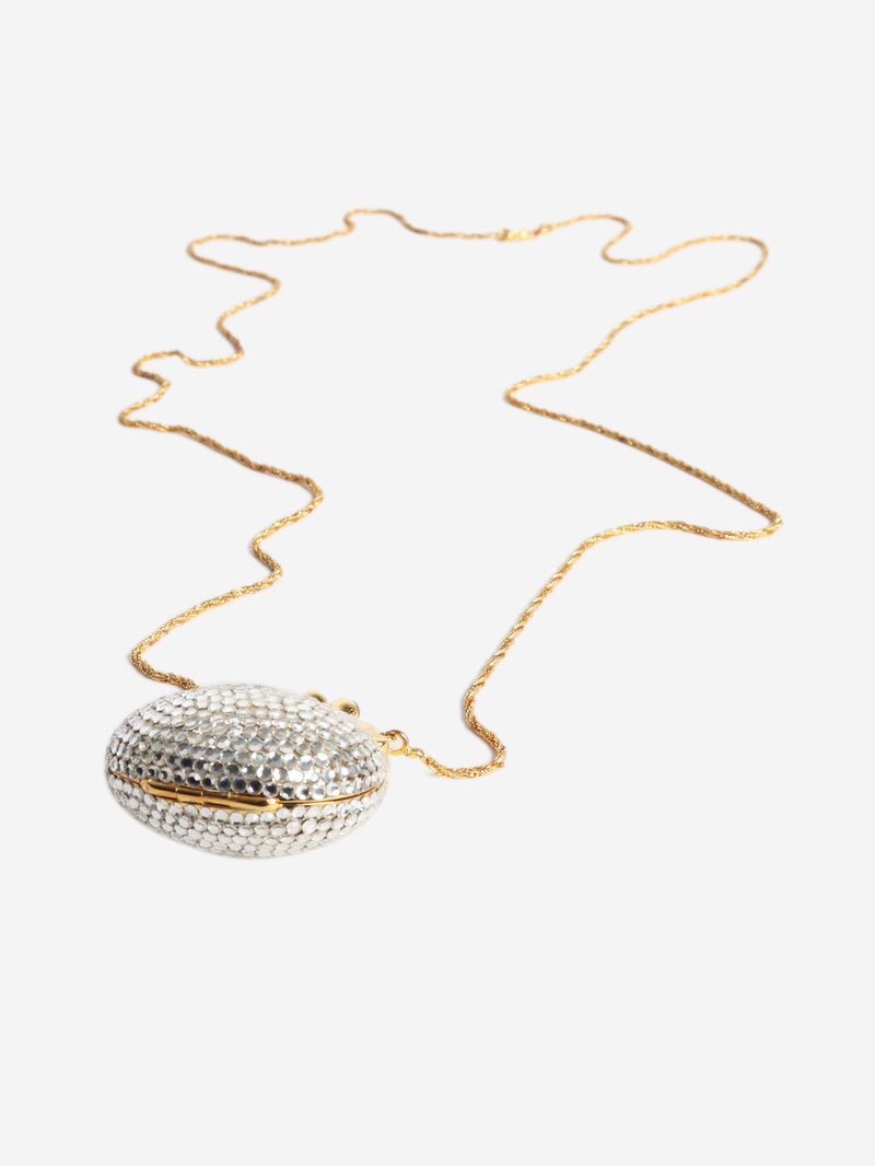Gold Chateline Swarovski Crystal Pillbox necklace