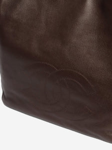 Chanel Dark brown vintage 1997 Coco caviar tote bag