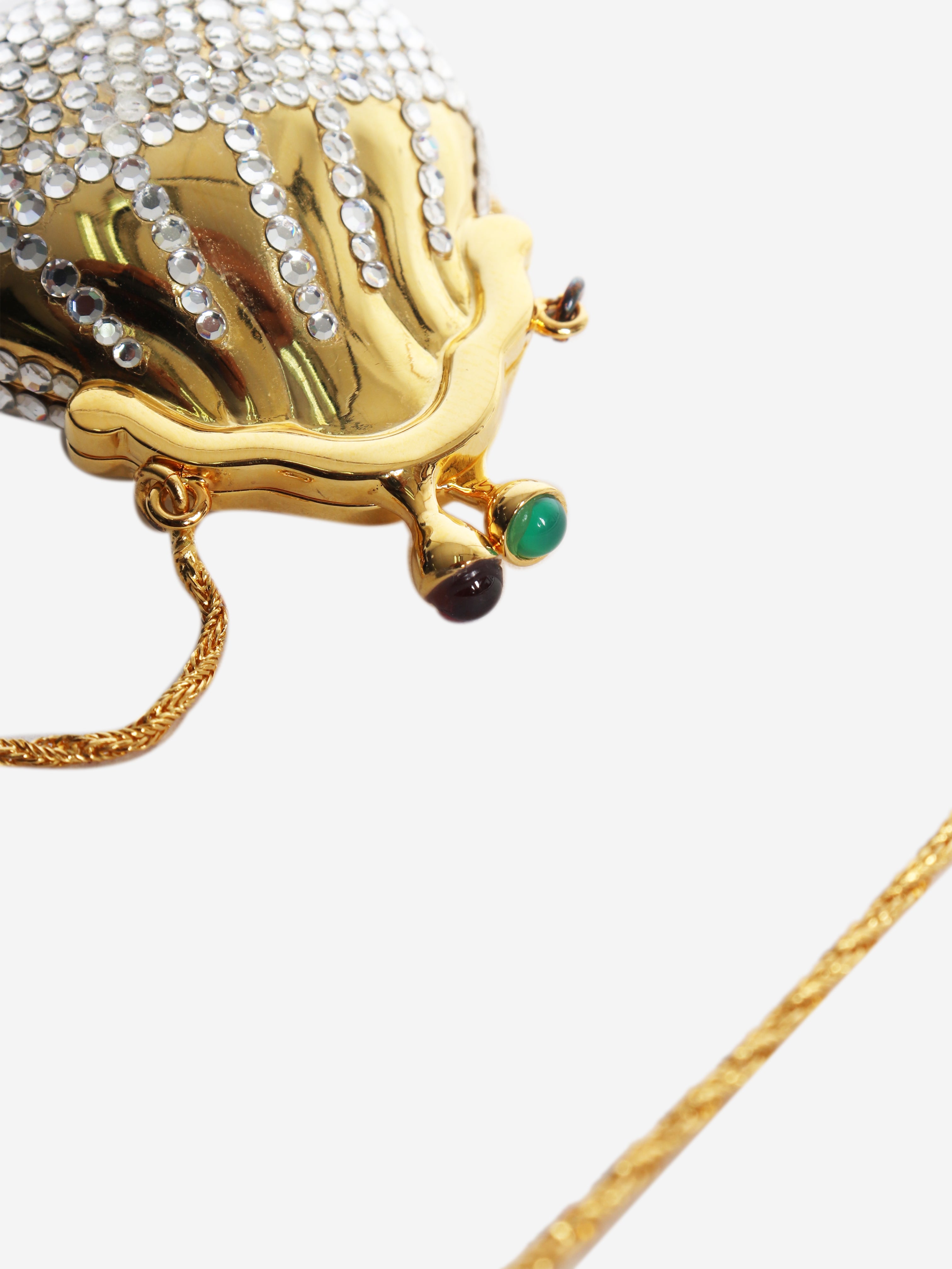 Gold Chateline Swarovski Crystal Pillbox necklace