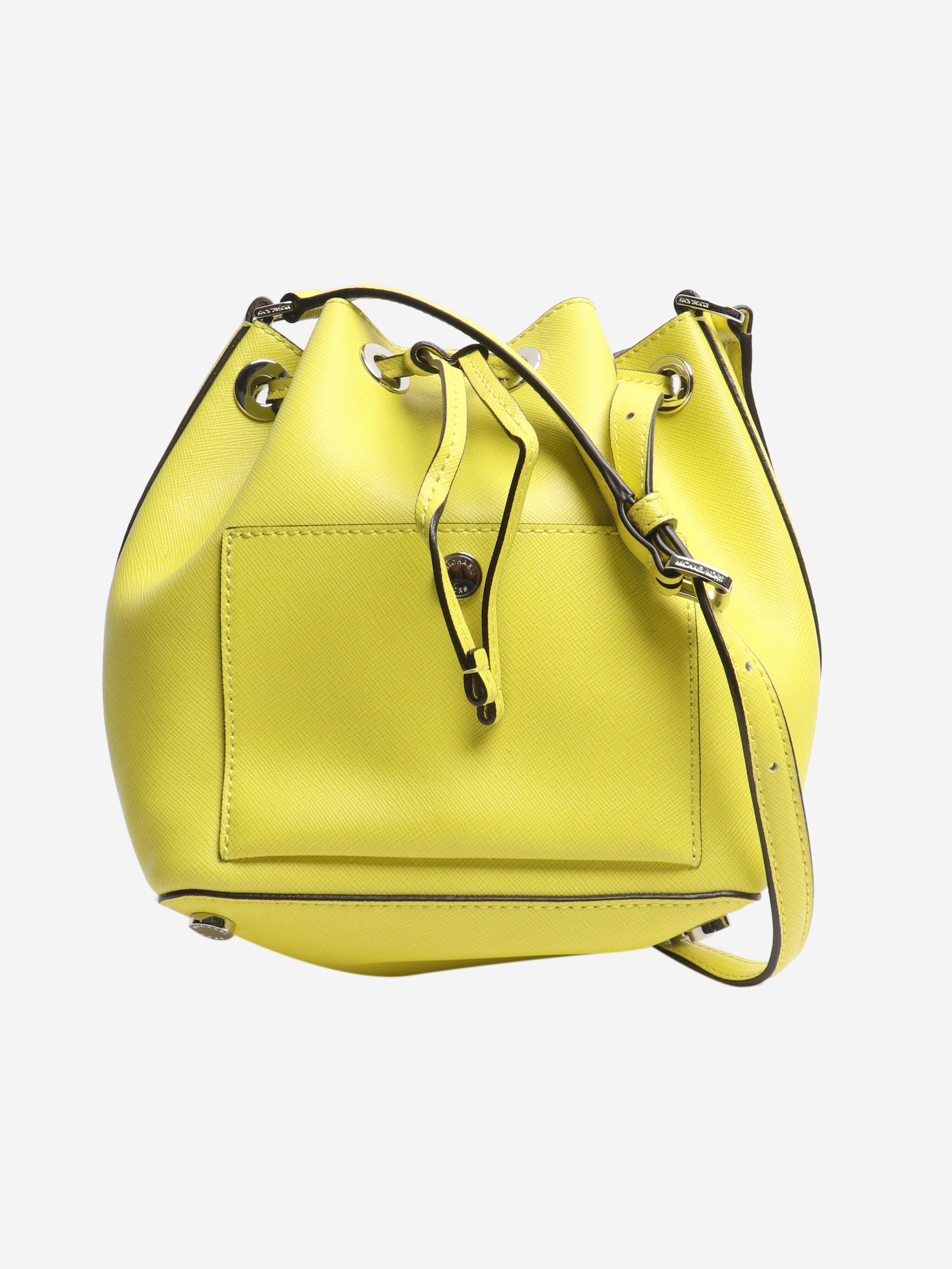 Neon yellow leather bucket bag Cross-body bags Michael Kors 