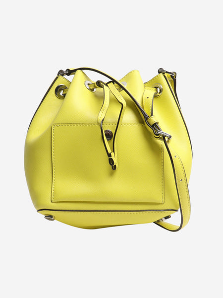 Neon yellow leather bucket bag product image