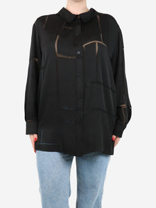 Stella McCartney Black long-sleeved shirt - size UK 10