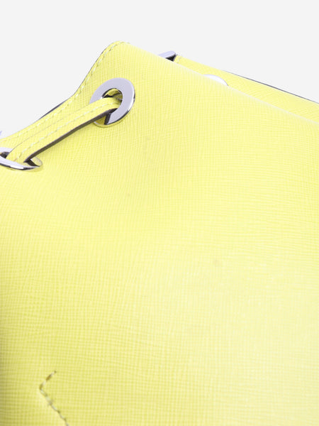 Neon yellow leather bucket bag alternate image