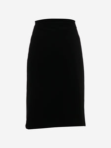 Gucci Black A-line velvet midi skirt - size UK 10