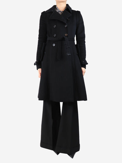 Black double breasted wool-blend coat - size UK 10 Coats & Jackets Burberry 