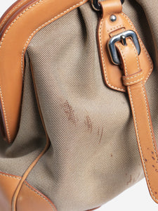 Prada Brown canvas and leather top handle bag