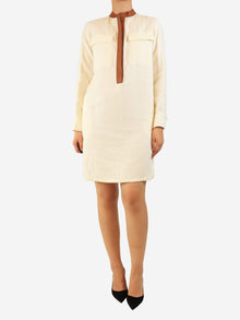 Cream linen mini dress - size UK 8 Dresses Loro Piana 