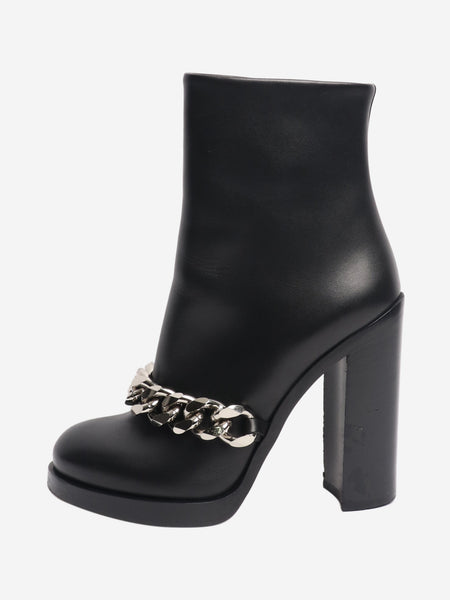 Black leather boots with chain front - size EU 36 (UK 3) product image