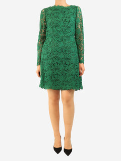 Green broderie-anglaise mini dress - size UK 10 Dresses Valentino 