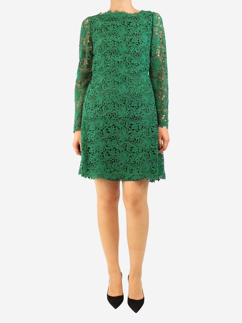 Green broderie-anglaise mini dress - size UK 10 Dresses Valentino 