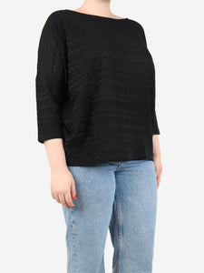 Missoni Black lurex wavy top - size UK 12