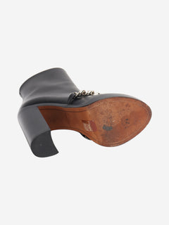 Black leather boots with chain front - size EU 36 (UK 3) Boots Givenchy 