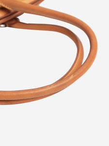 Prada Brown canvas and leather top handle bag