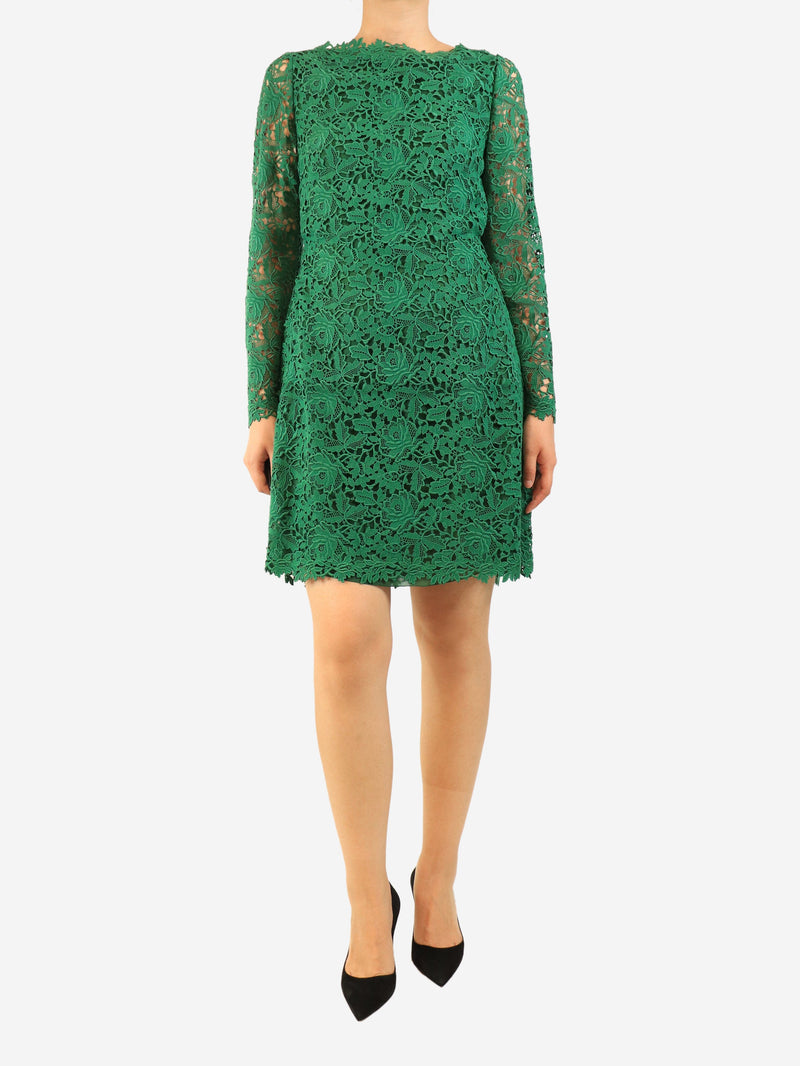 Green broderie-anglaise mini dress - size UK 10 Dresses Valentino 
