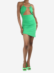 Retrofete Green ruched mini dress - size XS