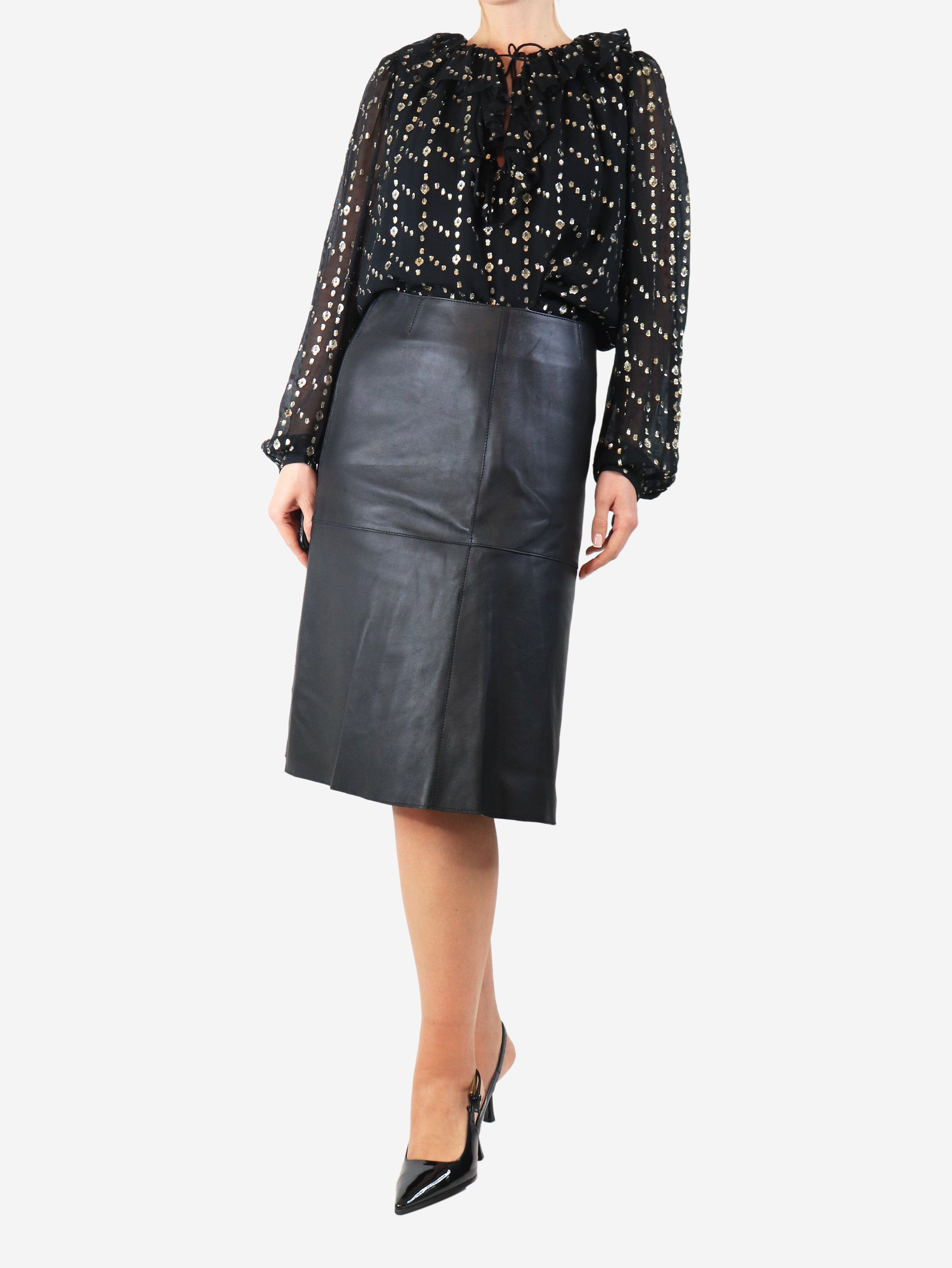 Black leather midi skirt - size Skirts Toteme 