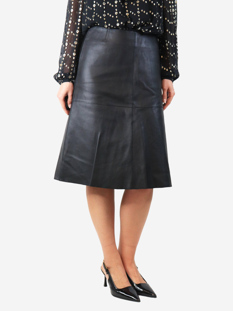 leather midi skirt