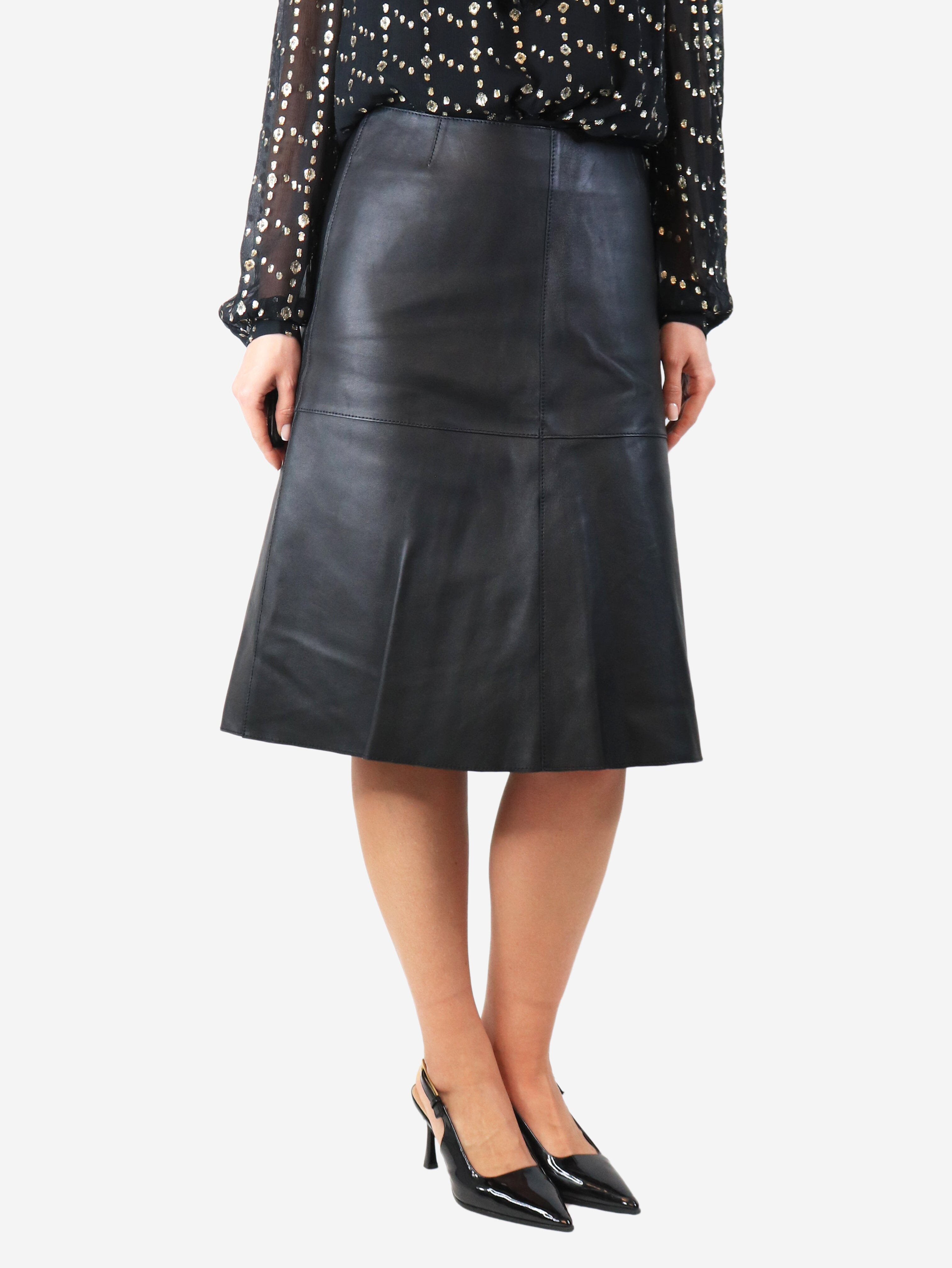 Black leather midi skirt - size Skirts Toteme 