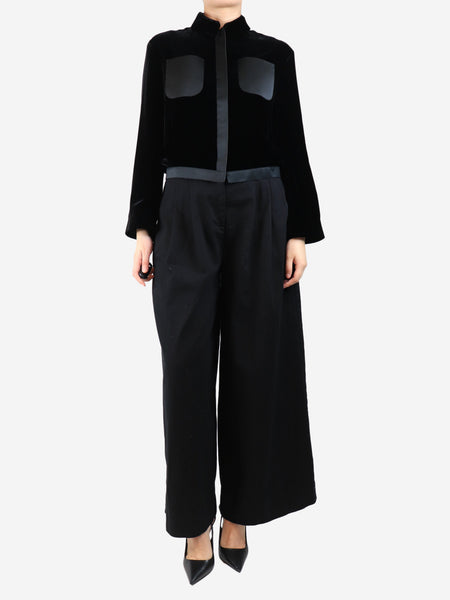 Black pleated balloon-leg trousers - size M alternate image