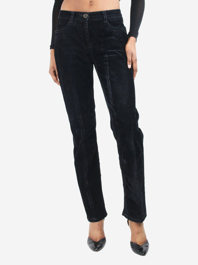 Black straight-leg velvet trousers - size UK 6 Trousers Marni 