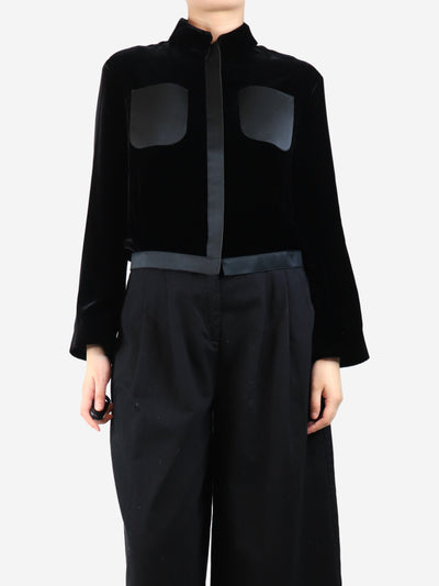 Black velour box jacket - size UK 10