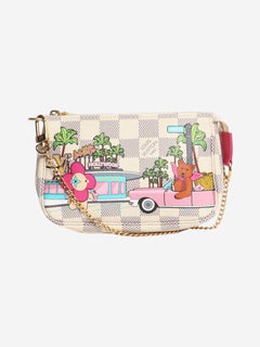 Cream 2021 Damier Azure Hollywood coin purse