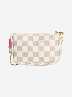 Cream 2021 Damier Azure Hollywood coin purse