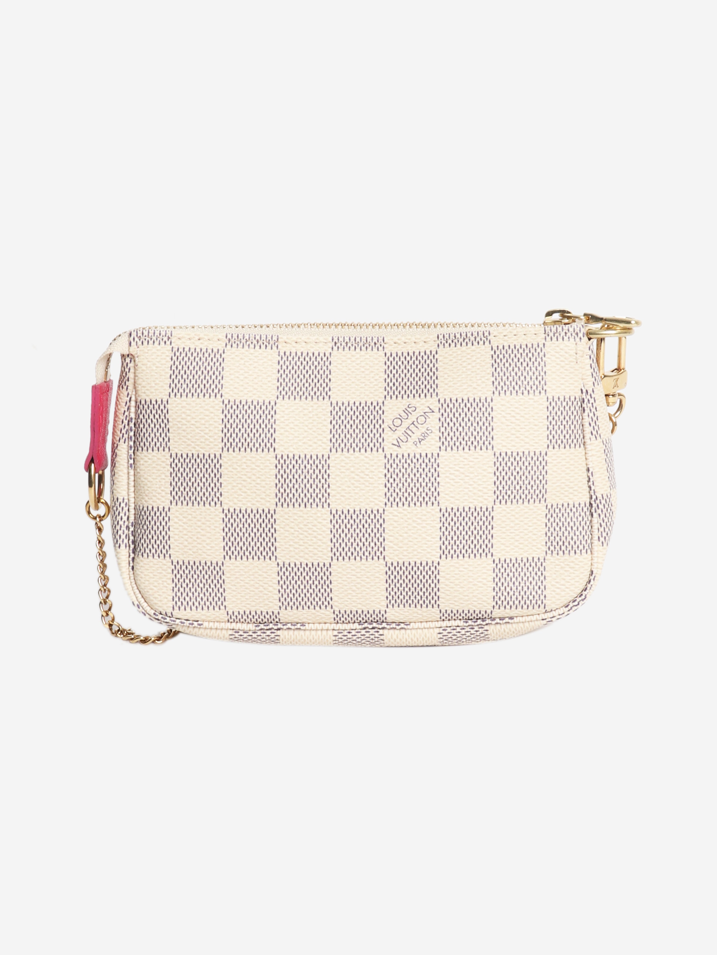 Cream 2021 Damier Azure Hollywood coin purse