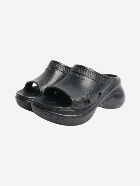 Black sparkly platform slides - size EU 37 alternate image
