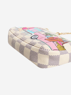 Cream 2021 Damier Azure Hollywood coin purse