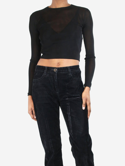 Saint Laurent Black fine viscose crop top - size UK 6 Tops Saint Laurent 