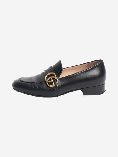 Black GG leather loafers - size EU 37.5 Flat Shoes Gucci 