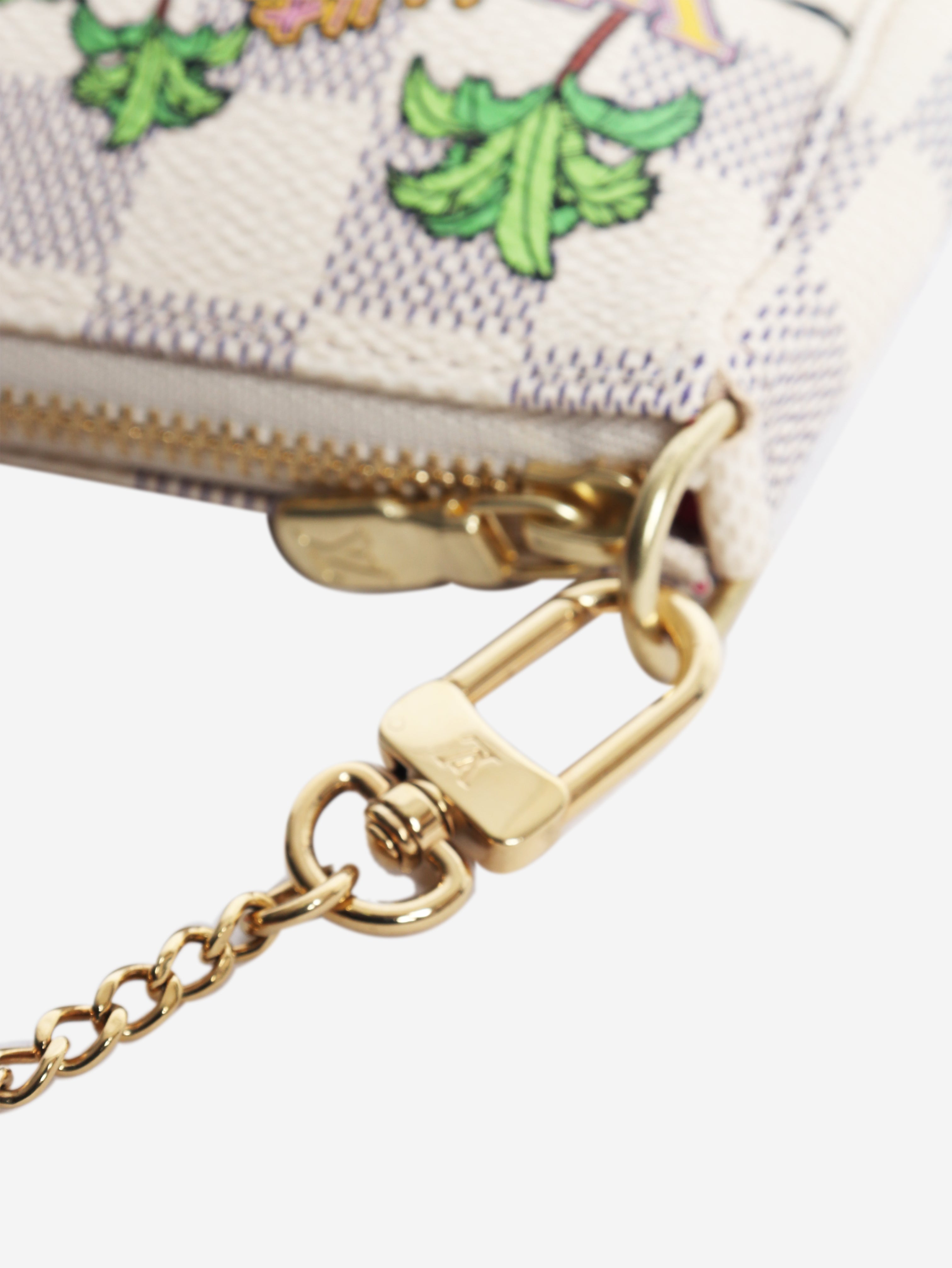 Cream 2021 Damier Azure Hollywood coin purse
