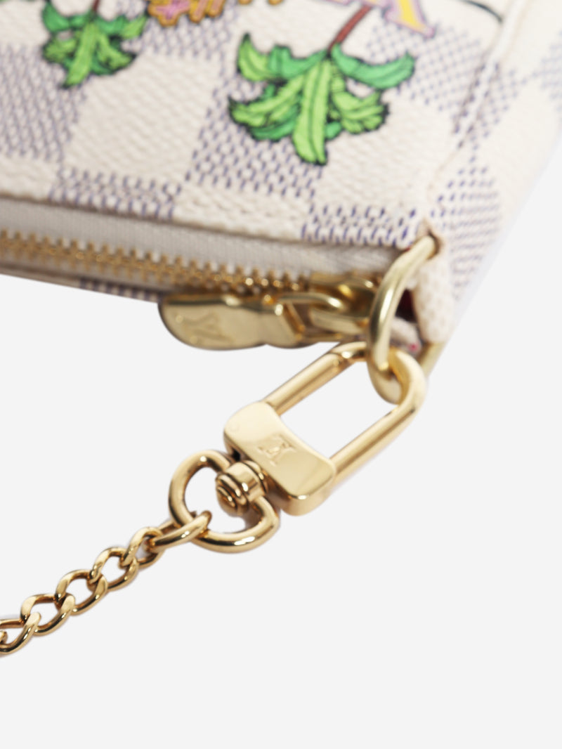 Cream 2021 Damier Azure Hollywood coin purse