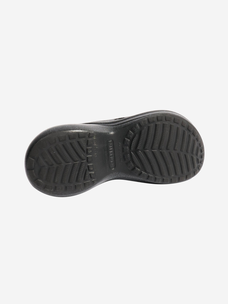Black sparkly platform slides - size EU 37 Flat Shoes Balenciaga x Crocs 