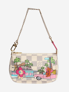 Cream 2021 Damier Azure Hollywood coin purse