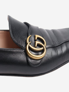 Black GG leather loafers - size EU 37.5 Flat Shoes Gucci 