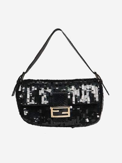 Black sequin-embellished Baguette bag Shoulder bags Fendi 