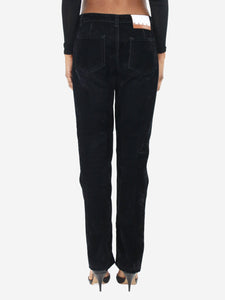 Marni Black straight-leg velvet trousers - size UK 6