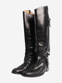 Black leather riding boots - size EU 39.5 Boots Gucci 