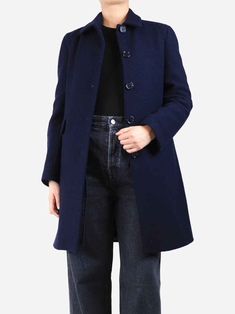 Navy blue wool coat - size UK 12 Coats & Jackets Aspesi 